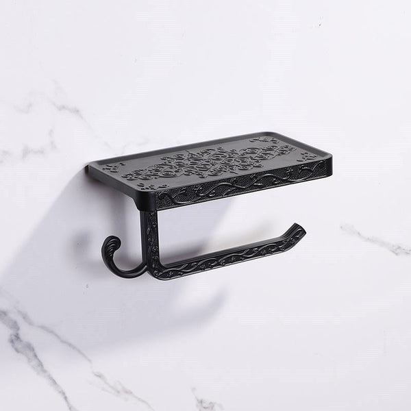 Antique Carved Mobile Phone Stand Bathroom Storage Organize The Shelves Tissue Holder